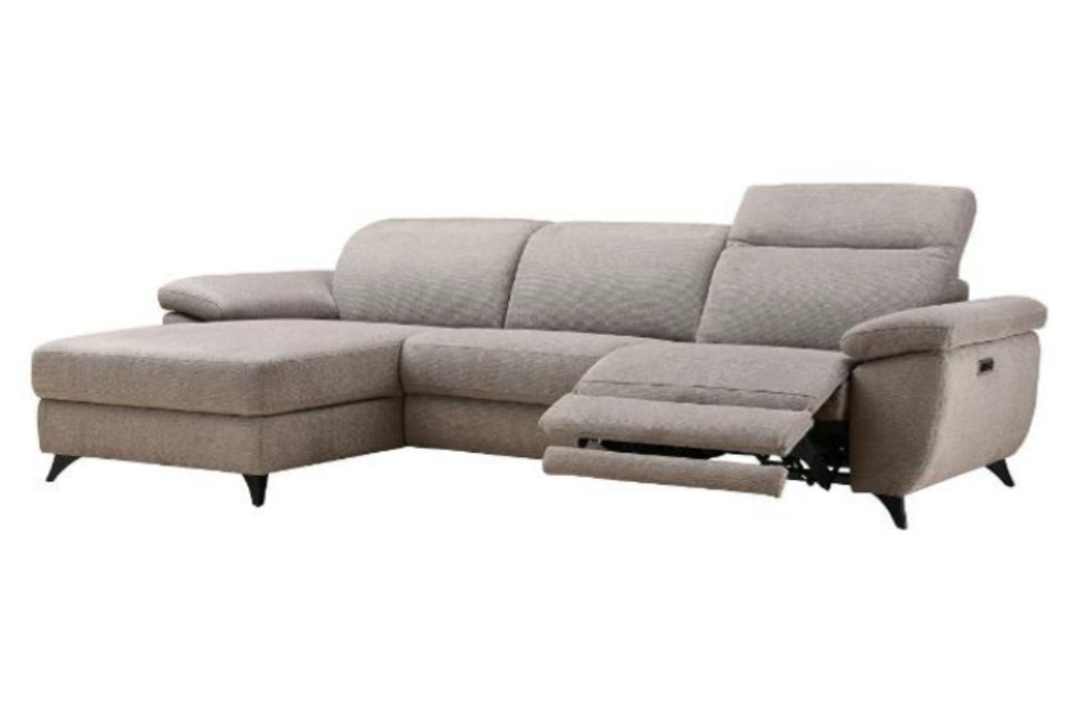 Polstergarnitur Sofia, Ottomane links, Sofia RFF-5528 060-00 l Bezug Loft Fabric 3 stone