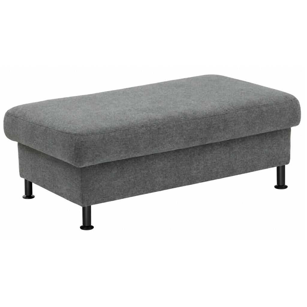 ZEHDENICK Modulmaster MM-ZE1129 XXL-Hocker aus Mikro-Chenille mit schwarzen Beinen, abgebildet auf weißem Hintergrund.