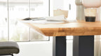Interliving Bartisch Serie 5104, mit Tischplatte aus heller Wildeiche und schwarzem Metallgestell