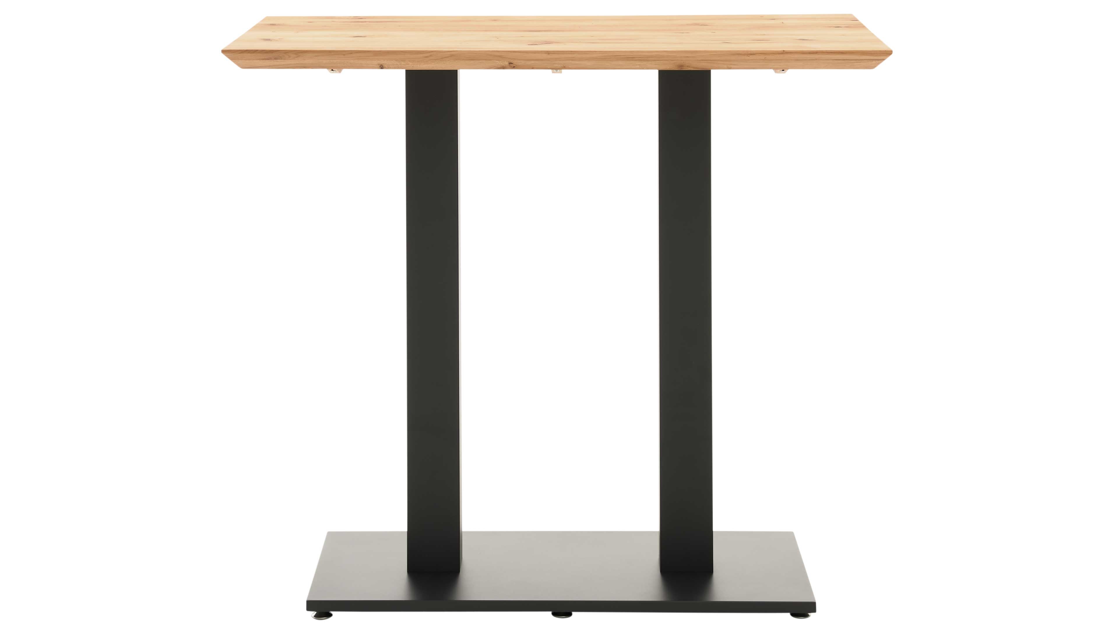 Interliving Bartisch Serie 5104, mit Tischplatte aus heller Wildeiche und schwarzem Metallgestell