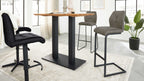 Interliving Bartisch Serie 5104, mit Tischplatte aus heller Wildeiche und schwarzem Metallgestell