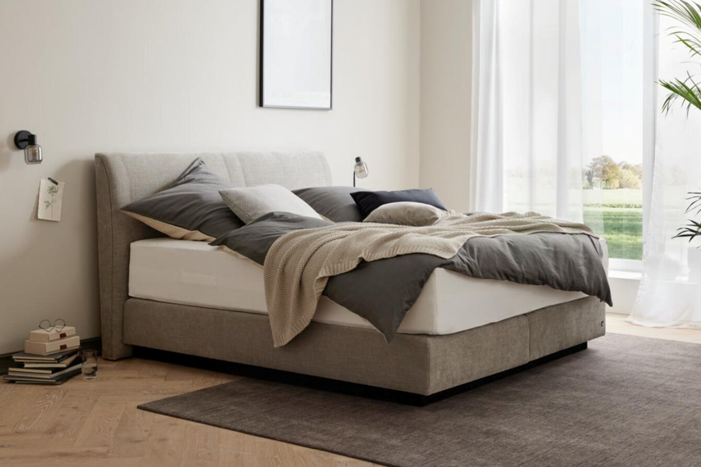 Boxspringbett, Unterbau TFK, 180 x 200 cm, KT 0050, K08-10, H2+H3_Stroffgr. 4, 485400 Neo, Grau