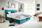 Boxspringbett, Unterbau TFK, 180 x 200 cm, KT 0050, K08-10, H2+H3_Bezug 485200 Petrol