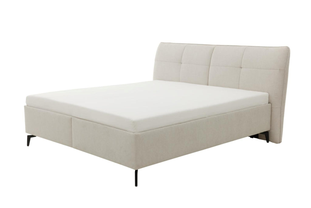 Polsterbett in Creme mit verstellbaren Lattenrostrahmen