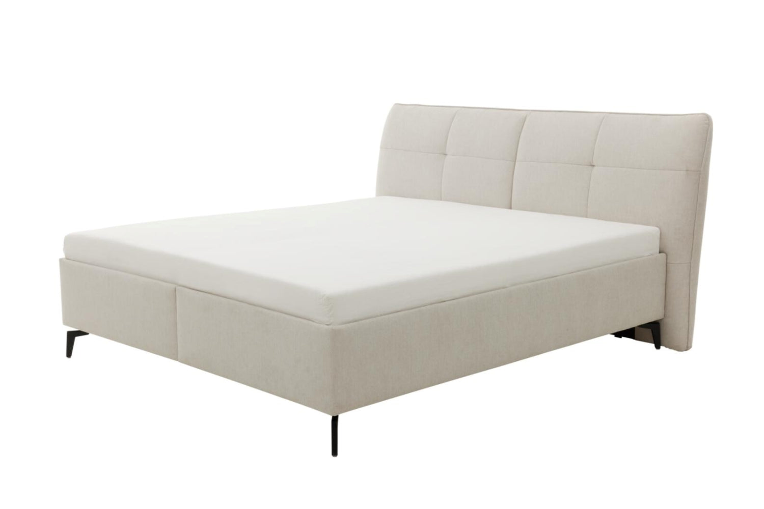 Polsterbett in Creme mit verstellbaren Lattenrostrahmen
