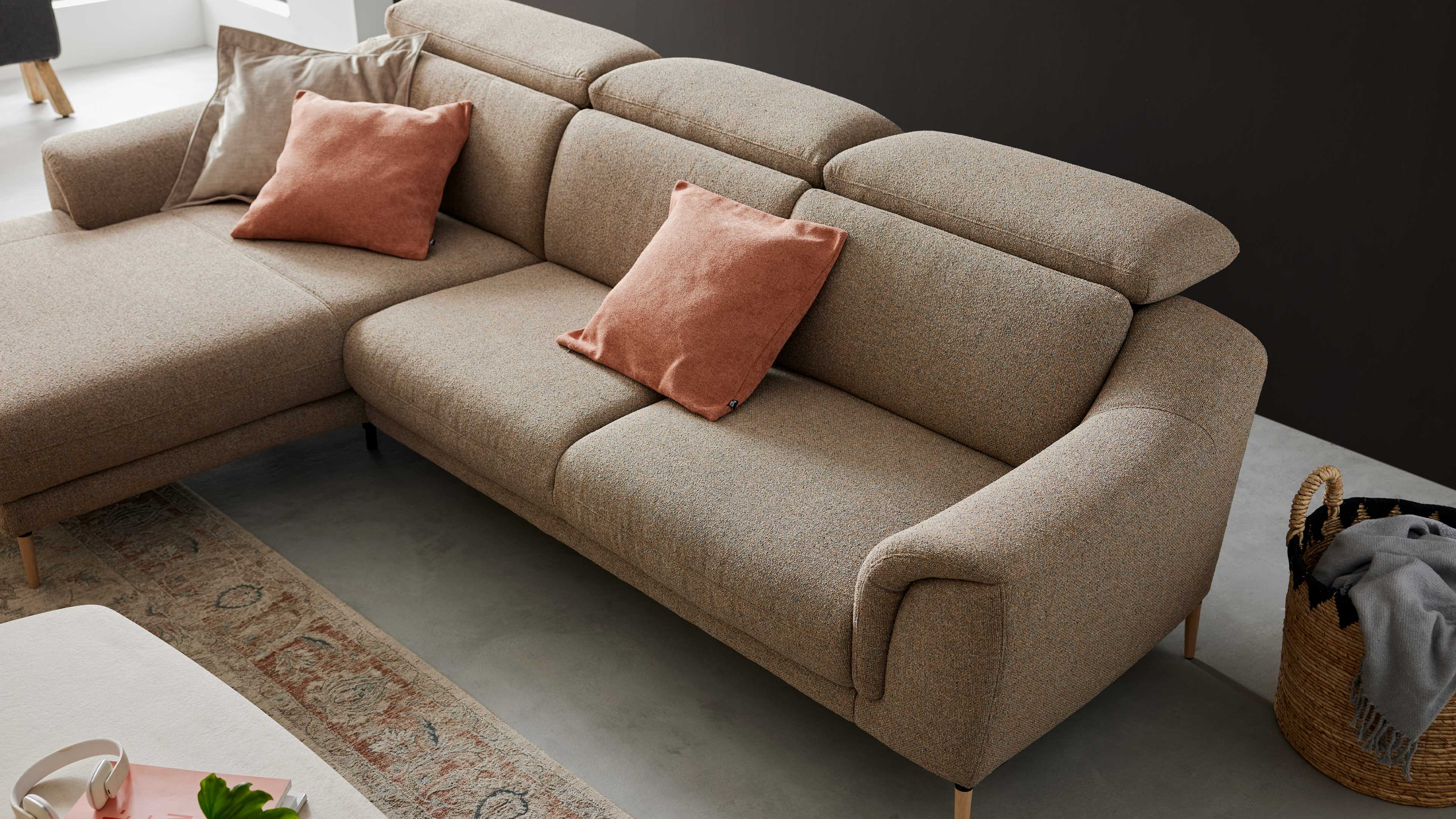 Interliving Serie 4461 Ecksofa Stoff Beige