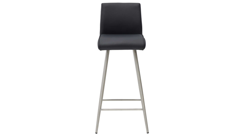 Interliving 5122 Barhocker mit schwarzem Bezug und gebürstetem Edelstahlgestell
