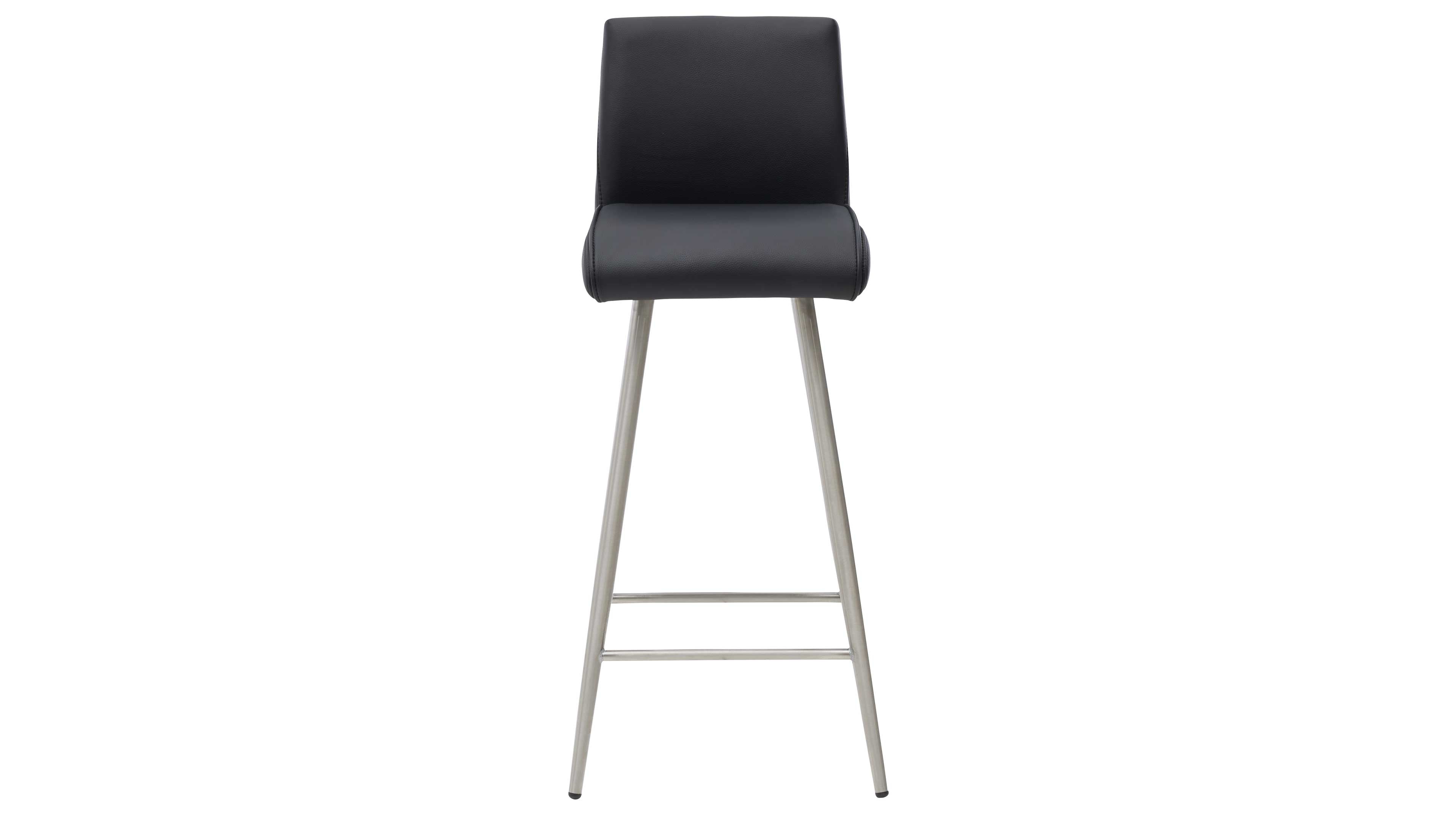 Interliving 5122 Barhocker mit schwarzem Bezug und gebürstetem Edelstahlgestell