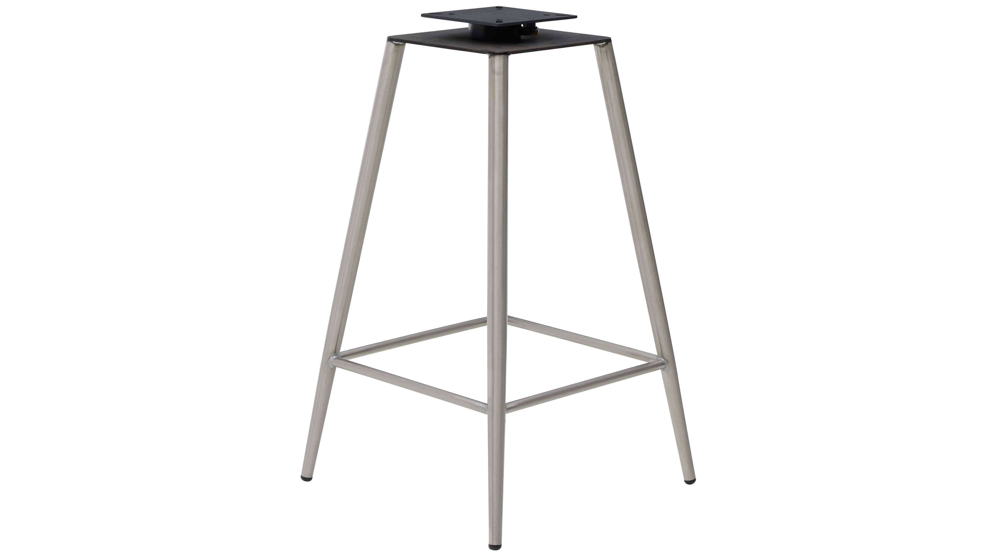 Interliving 5122 Barhocker mit schwarzem Bezug und gebürstetem Edelstahlgestell