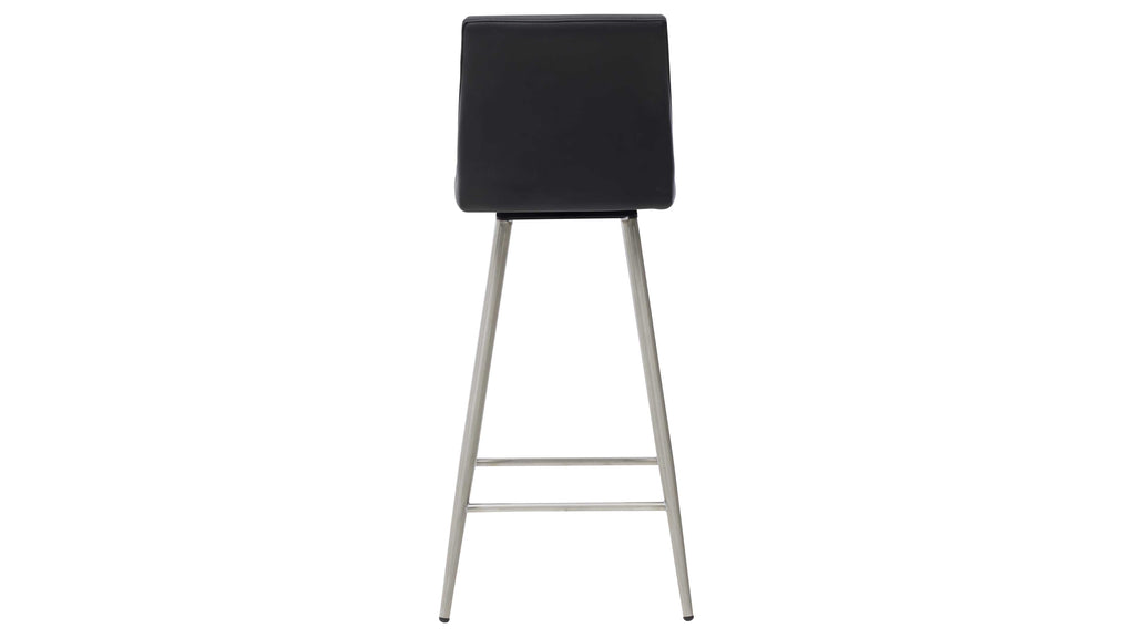 Interliving 5122 Barhocker mit schwarzem Bezug und gebürstetem Edelstahlgestell