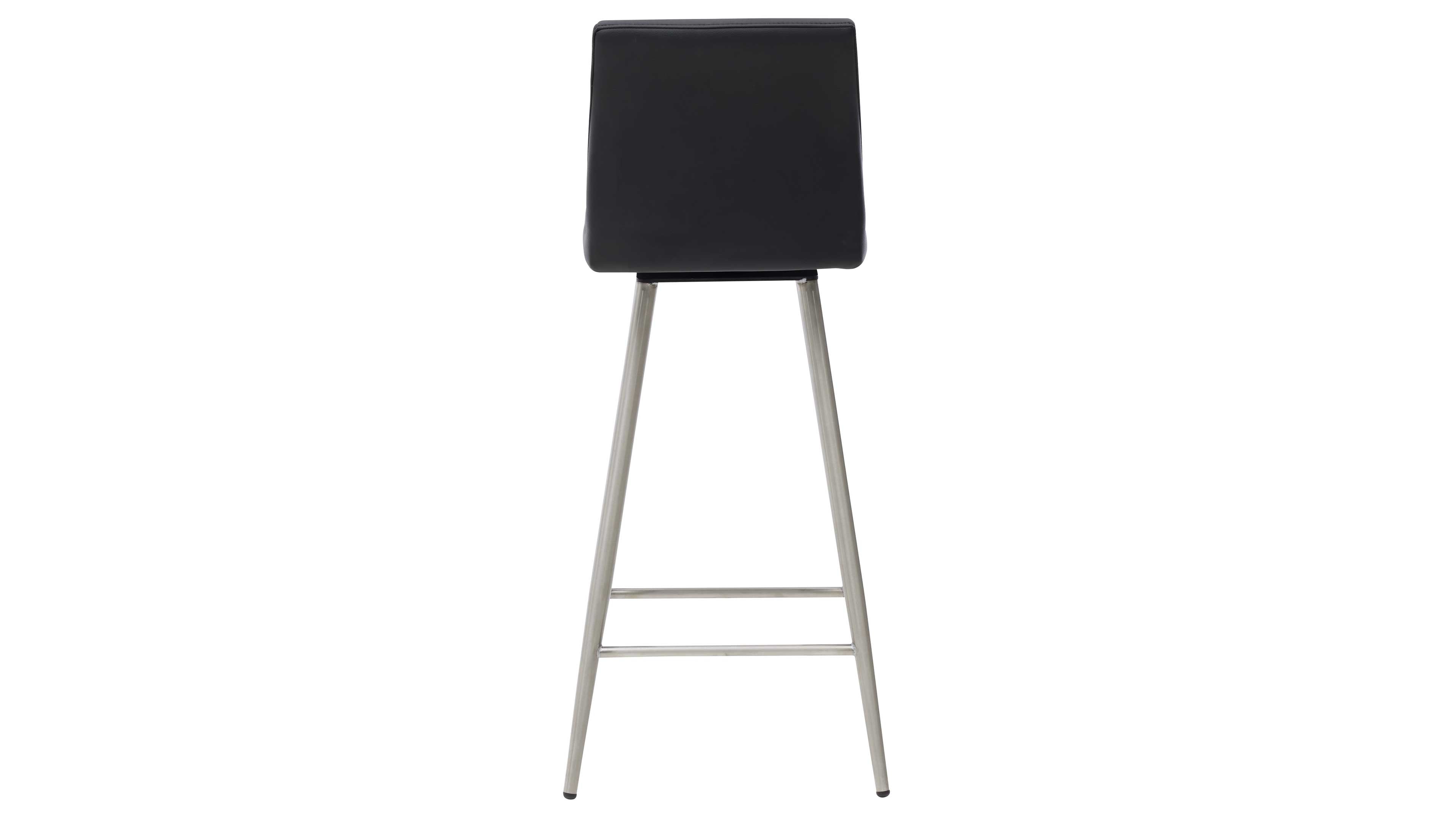 Interliving 5122 Barhocker mit schwarzem Bezug und gebürstetem Edelstahlgestell
