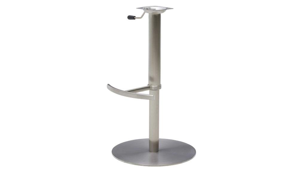 Interliving 5122 Barhocker mit braunem Bezug und gebürstetem Edelstahl-Tellerfuß