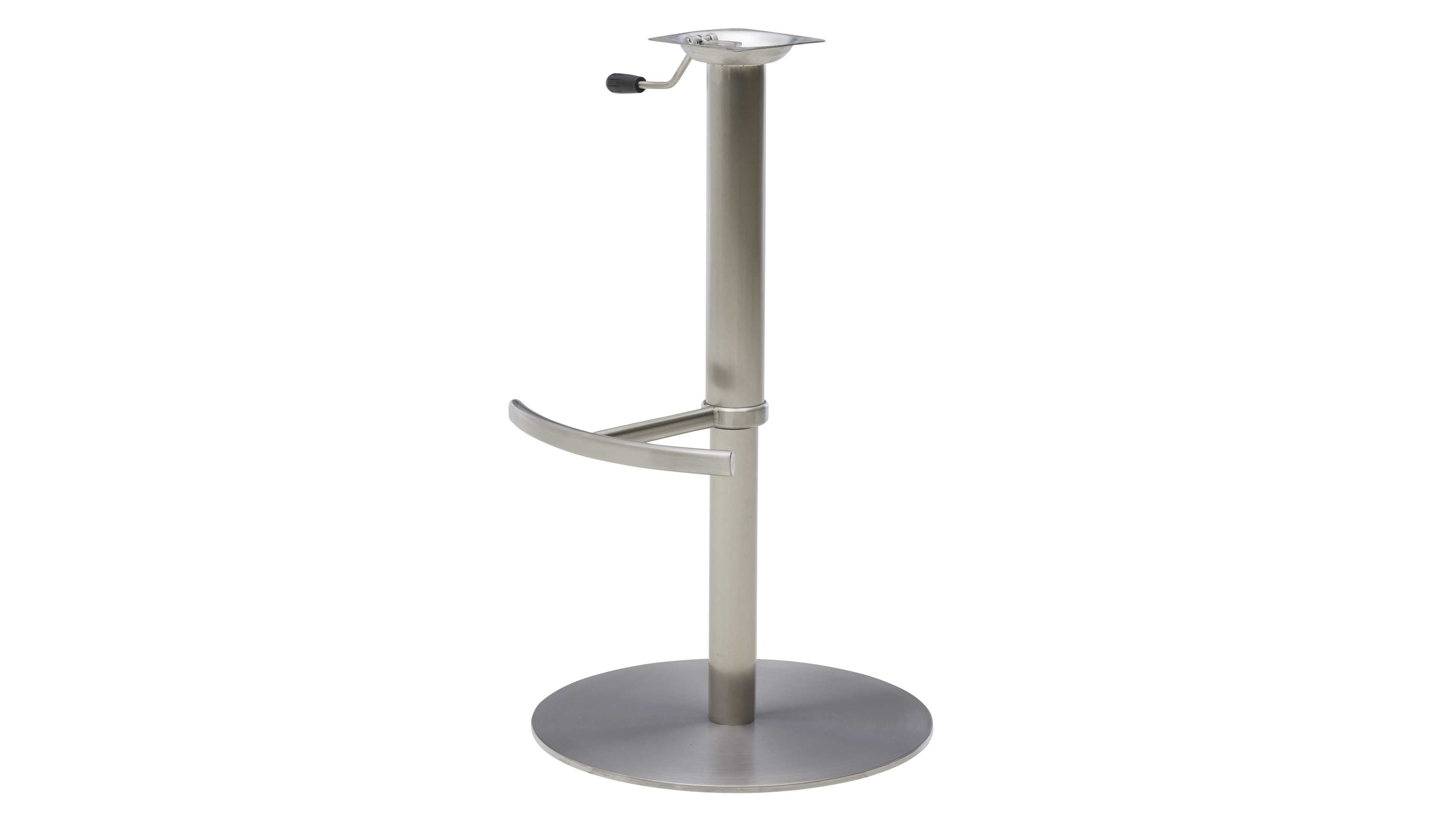 Interliving 5122 Barhocker mit braunem Bezug und gebürstetem Edelstahl-Tellerfuß
