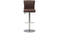 Interliving 5122 Barhocker mit braunem Bezug und gebürstetem Edelstahl-Tellerfuß