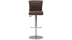 Interliving 5122 Barhocker mit braunem Bezug und gebürstetem Edelstahl-Tellerfuß