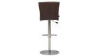Interliving 5122 Barhocker mit braunem Bezug und gebürstetem Edelstahl-Tellerfuß