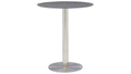 Interliving Serie 5122 , Bartisch mit runder, dunkelgrauer Platte und modernem Edelstahlgestell