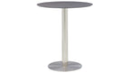Interliving Serie 5122 , Bartisch mit runder, dunkelgrauer Platte und modernem Edelstahlgestell