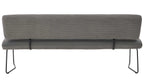 Interliving Serie 5116, Moderne Polsterbank in grauem Leder mit filigranem Metallgestell und stilvoller Rückenlehne