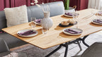 Interliving Serie 5116, Esstisch mit heller Wildeiche und schwarzem Metallgestell im Industrial-Stil