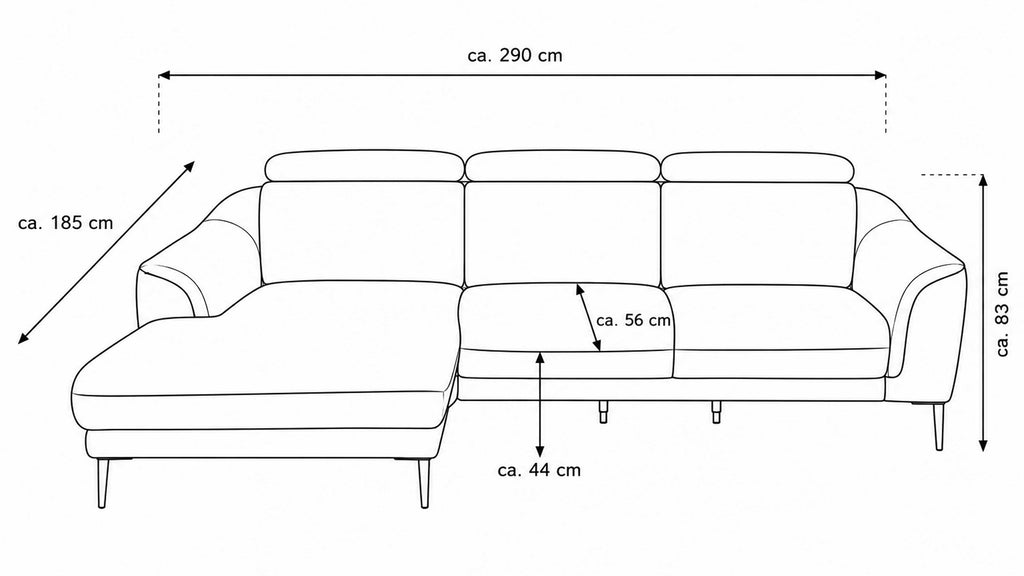 Interliving Serie 4461 Ecksofa Stoff Beige