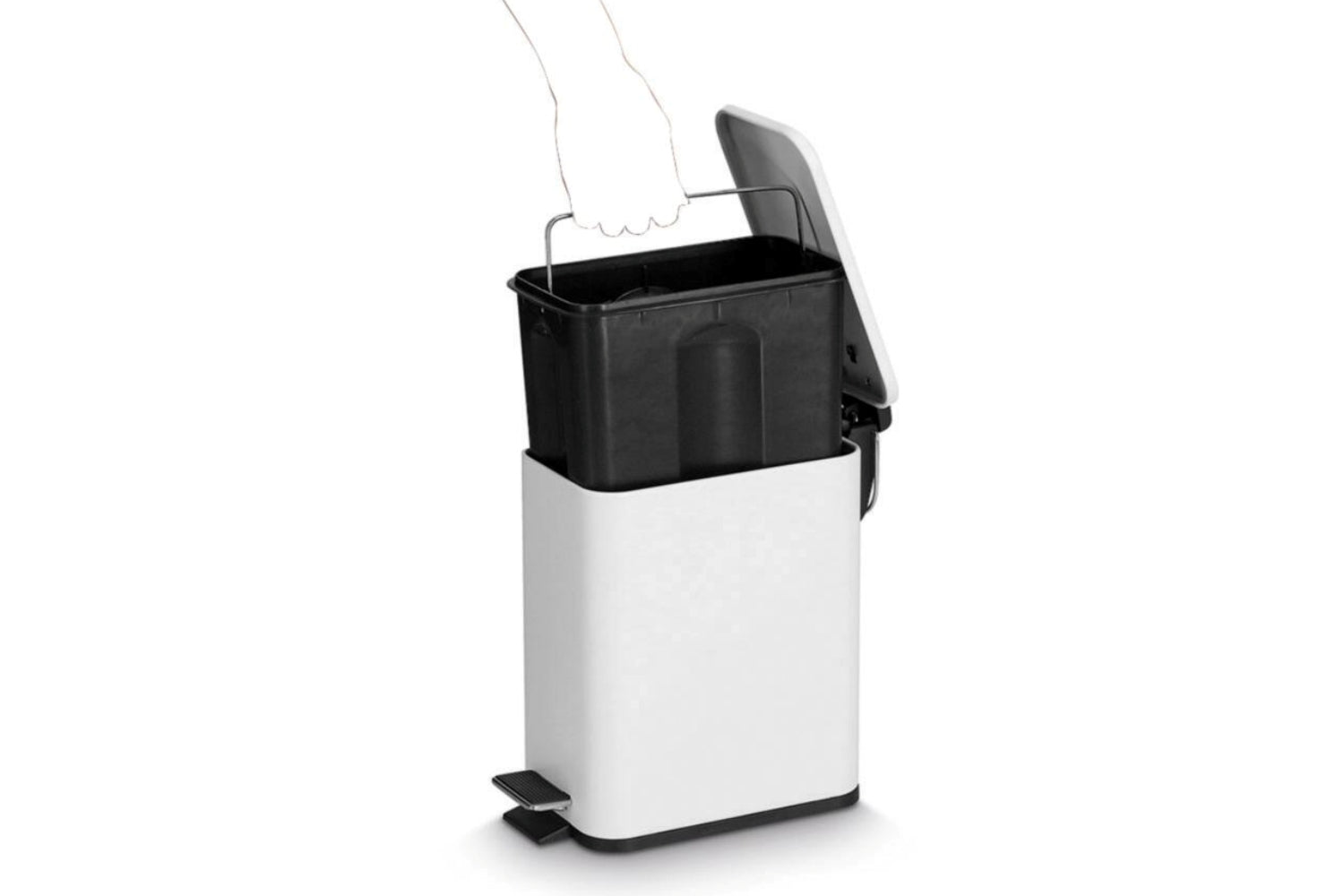 Treteimer m. Soft Close, 5l, Artikel 18960 weiss