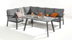 Speiseloungset Bondino 209591 anthrazit, 3-tlg. ohne Tisch