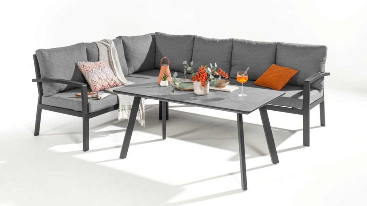 Speiseloungset Bondino 209591 anthrazit, 3-tlg. ohne Tisch