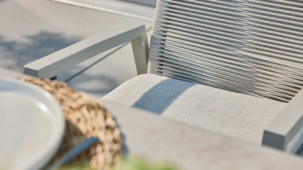 L. C. Wholesaler Positionsstuhl,  Interliving-7011, Art. 259043, Rope beige, Textilen taupe, Alugestell taupe, Kissen beige