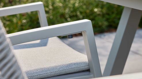 L. C. Wholesaler Positionsstuhl,  Interliving-7011, Art. 259043, Rope beige, Textilen taupe, Alugestell taupe, Kissen beige