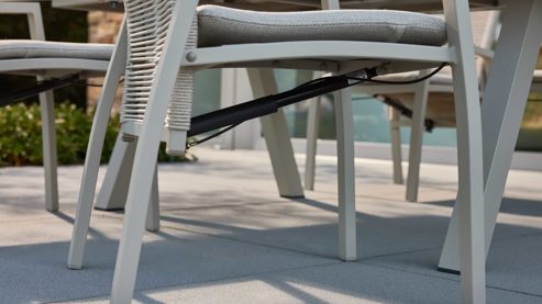 L. C. Wholesaler Positionsstuhl,  Interliving-7011, Art. 259043, Rope beige, Textilen taupe, Alugestell taupe, Kissen beige