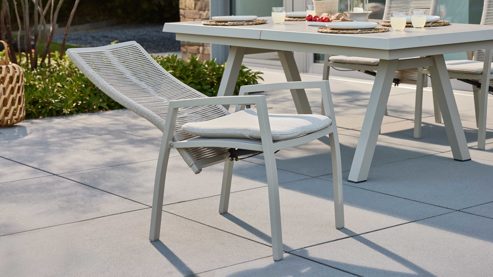 L. C. Wholesaler Positionsstuhl,  Interliving-7011, Art. 259043, Rope beige, Textilen taupe, Alugestell taupe, Kissen beige