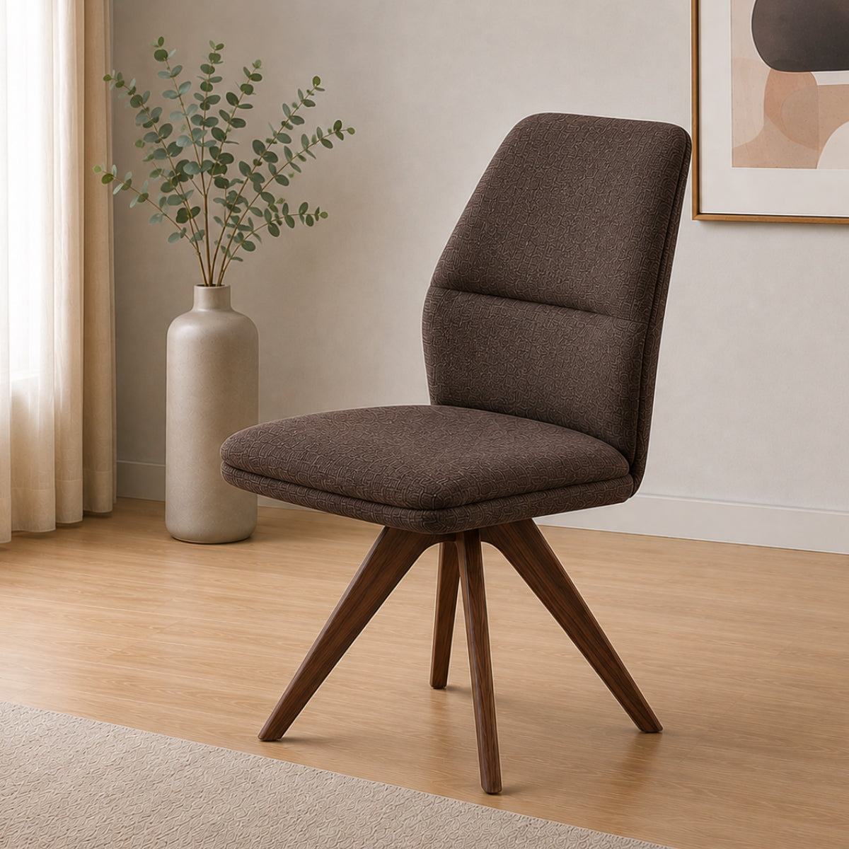 NIEHOFF SITZMÖBEL Interliving 5102 Sessel, Mikrofaser Tirol 481 schoko, mit schrägen Holzbeinen, minimalistisch.