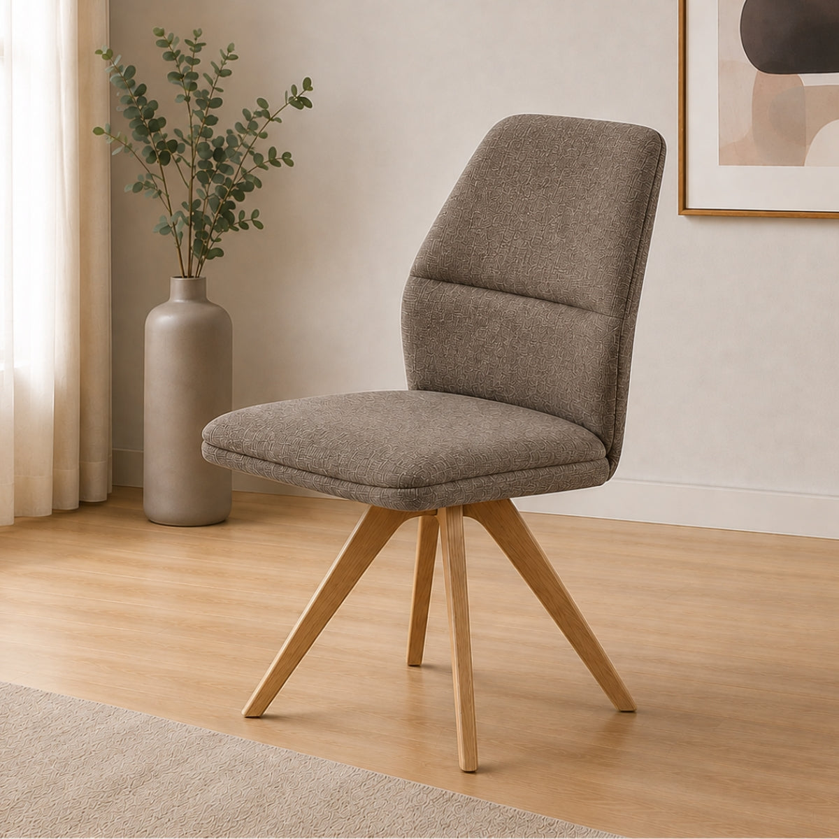 NIEHOFF SITZMÖBEL Interliving 5102 Sessel, Mikrofasersitzschale, taupe „Tirol“-486, Typ V322-04-914.