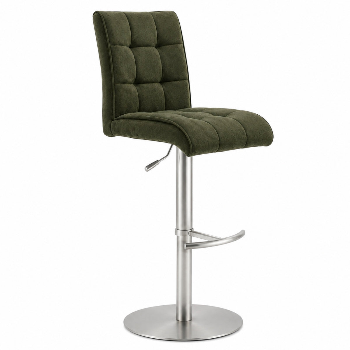 Interliving Serie 5104 Barhocker, Fern grün, Mikrofaser, höhenverstellbar, Sitzschale BILC, MWA | IL.