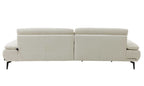 Beige ZEHDENICK | IL Interliving Sofa Serie 4306 Jubiläums-Edition Ecksofa, Ottomane links, Rückansicht vor weißem Hintergrund.