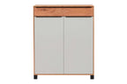 Interliving Serie 6005, Kommode, Typ 803_23 Eiche bianco, Lack Lichtgrau, Balkeneiche, Anthrazit