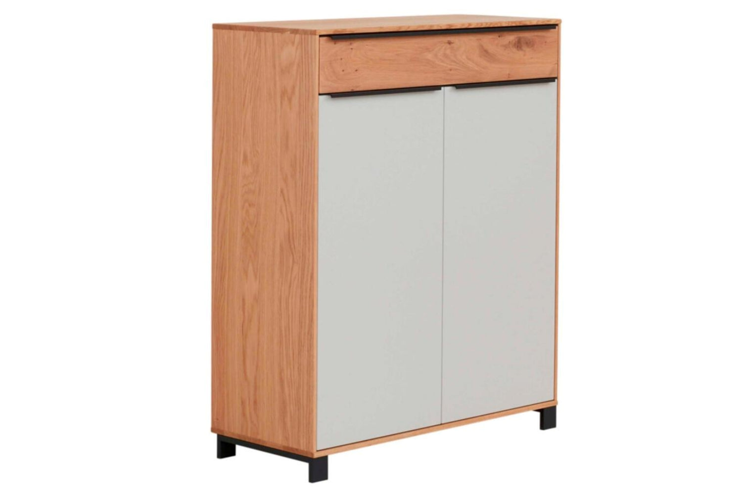 Interliving Serie 6005, Kommode, Typ 803_23 Eiche bianco, Lack Lichtgrau, Balkeneiche, Anthrazit