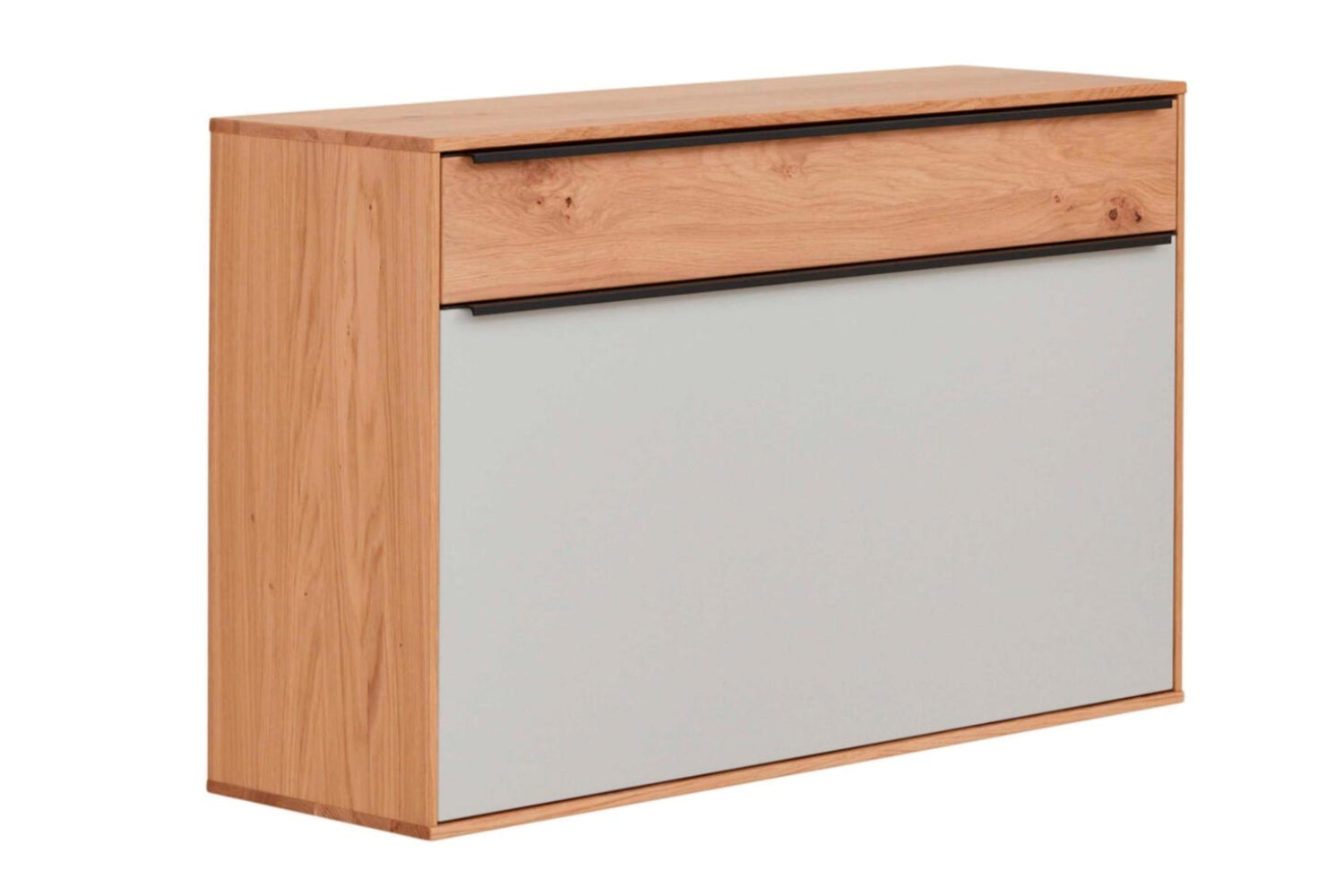 Interliving Serie 6005, Hängeschuhschrank, Typ 805_23 Eiche bianco, Lack Lichtgrau, Balkeneiche, Anthrazit
