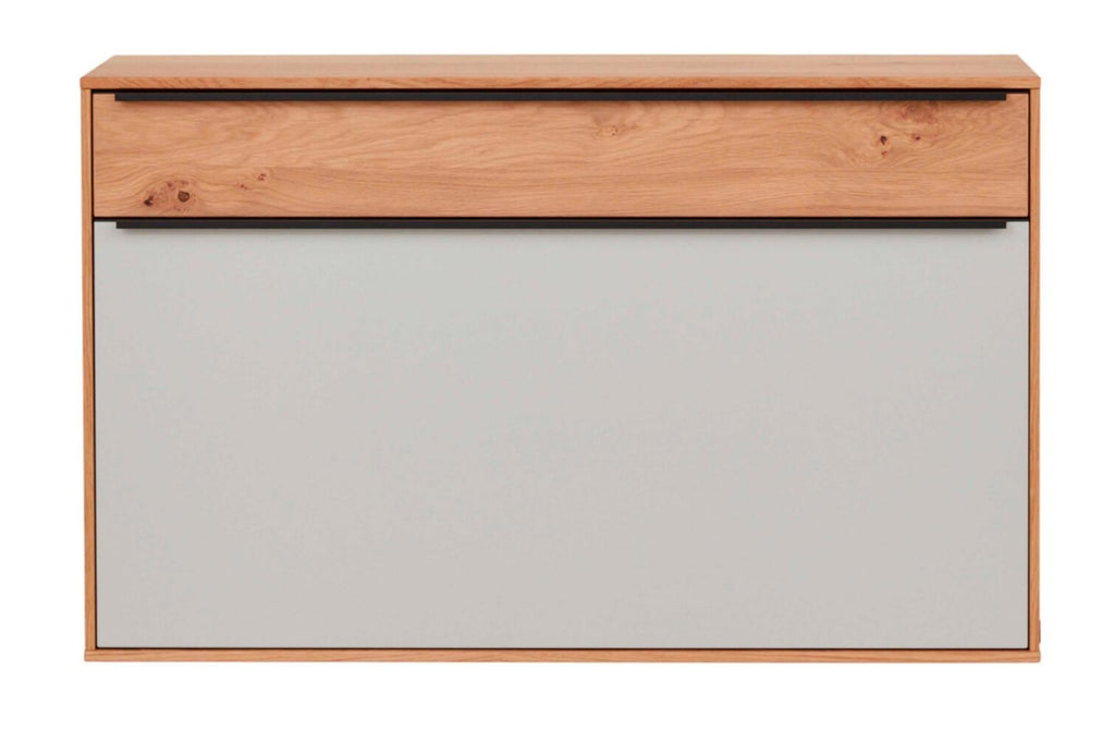 Interliving Serie 6005, Hängeschuhschrank, Typ 805_23 Eiche bianco, Lack Lichtgrau, Balkeneiche, Anthrazit