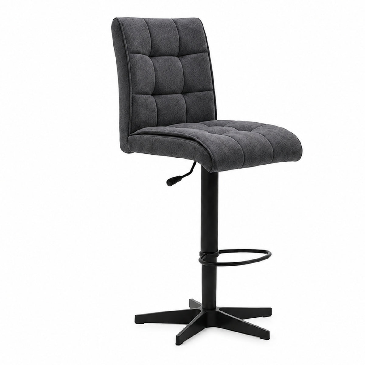 Onyx Mikrofaser Interliving Serie 5104 Barhocker BILC von MWA | IL, drehbar, höhenverstellbar, gepolstert.