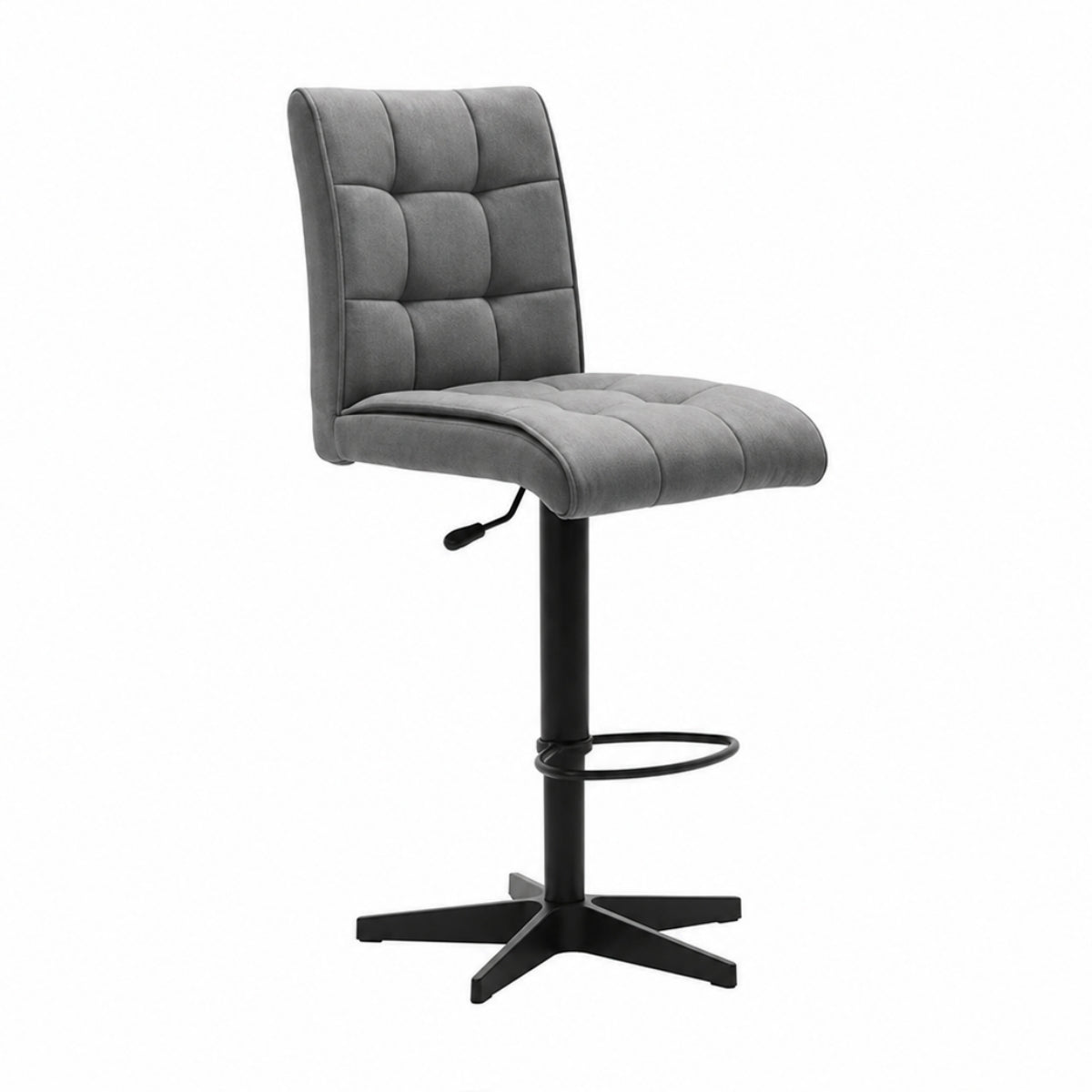 Interliving Serie 5104 Barhocker BILC von MWA | IL aus Mikrofaser in der Farbe „Dove“, grau, höhenverstellbar und drehbar.