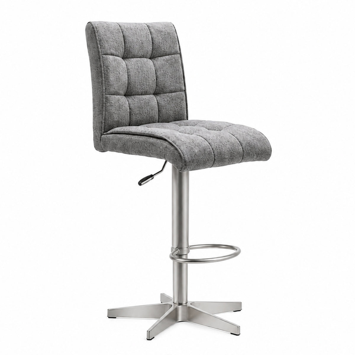 Interliving 5104 Barhocker von MWA | IL, hellgrau, BILC-Sitzschale, höhenverstellbar und drehbar, Fußstütze.
