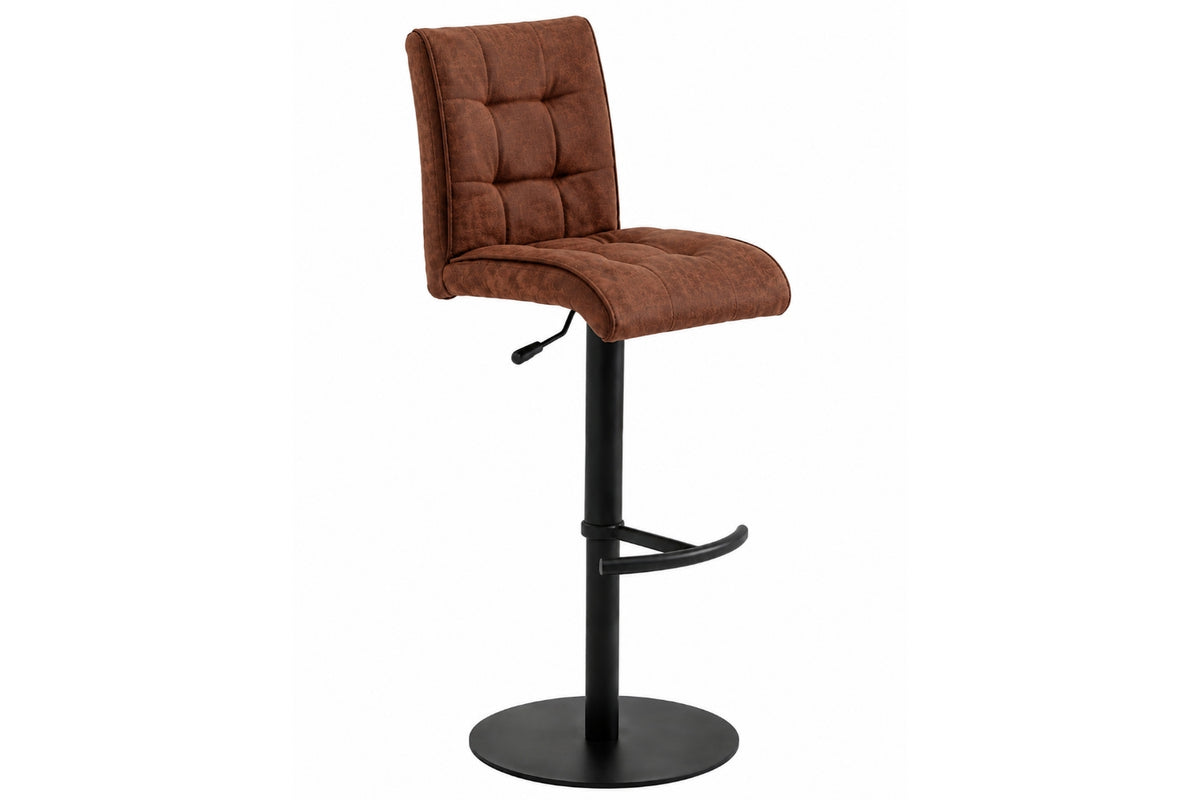 Interliving Serie 5104 Barhocker BILC von MWA | IL, drehbar, höhenverstellbar, mit Rückenlehne, schwarzer Fuß.