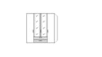 Drehtürenschrank, 4-trg, Griff C1, Typ 2040_PG 1 - 9659 Kernbuche, Lack weiß
