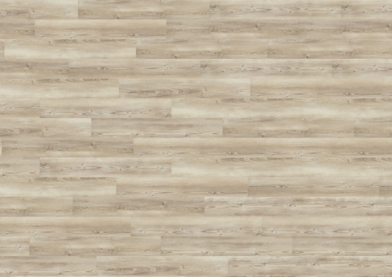 Wineo Designboden 400 Wood L: hellbrauner Klickboden, dezente Maserung, versetzt verlegte horizontale Dielen.