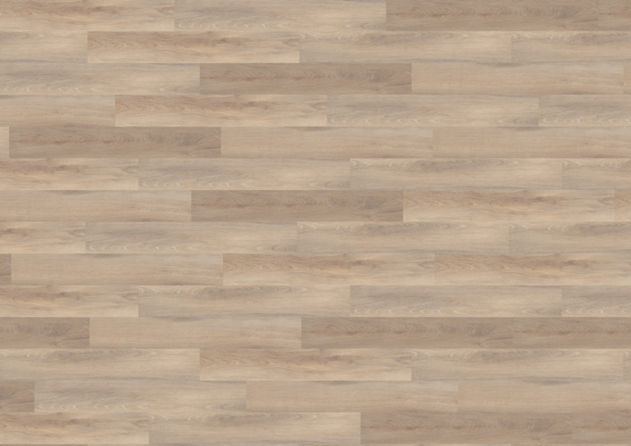 Wineo Designboden 400 Wood L mit Klickverbindung für eine einfache, versetzte Verlegung in hellbrauner Holzdielenoptik.