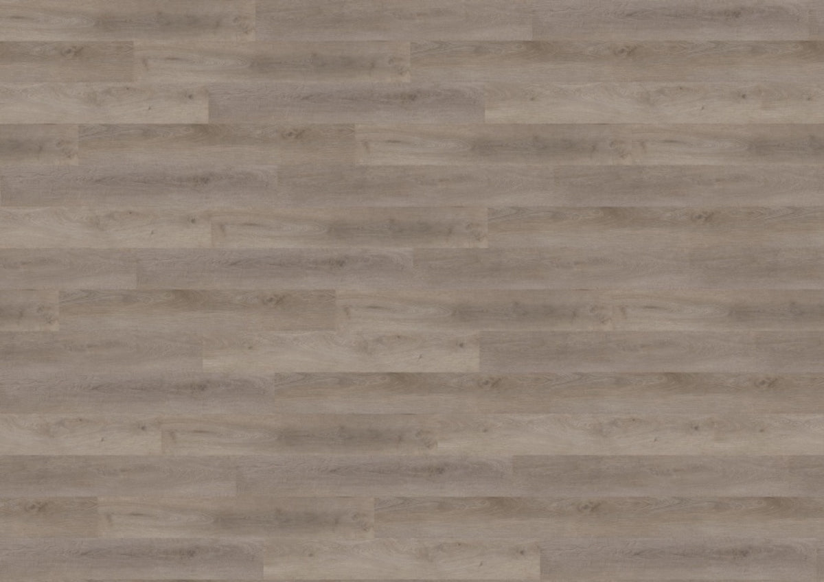 Wineo Designboden 400 Wood L zum Verlegen: graue Dielen in Holzoptik mit versetzter Maserung und Klickverbindung.