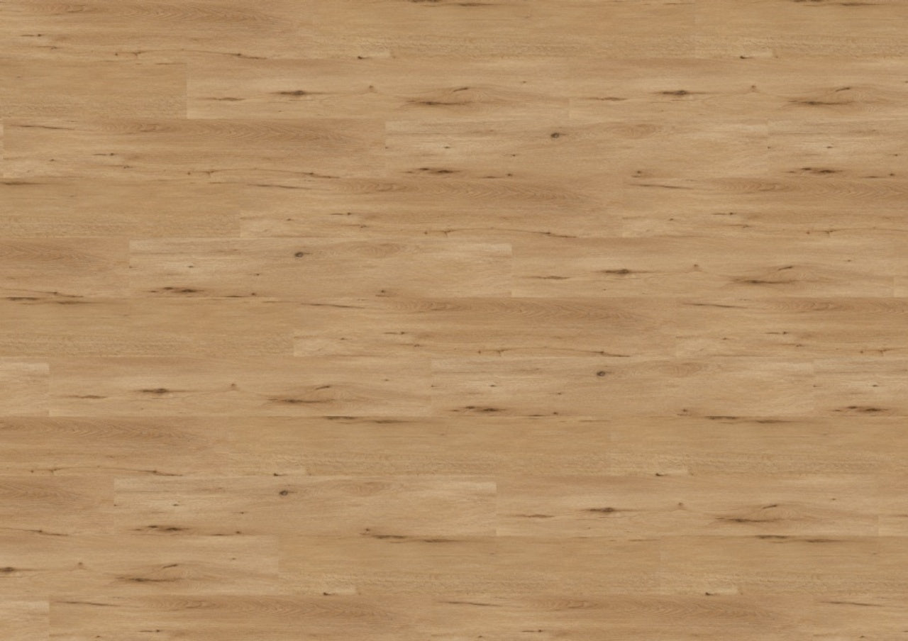Wineo 400 Wood XL Designboden zum Verlegen: hellbraun, natürliche Maserung, vereinzelte Astlöcher, nahtlose Dielenoptik.
