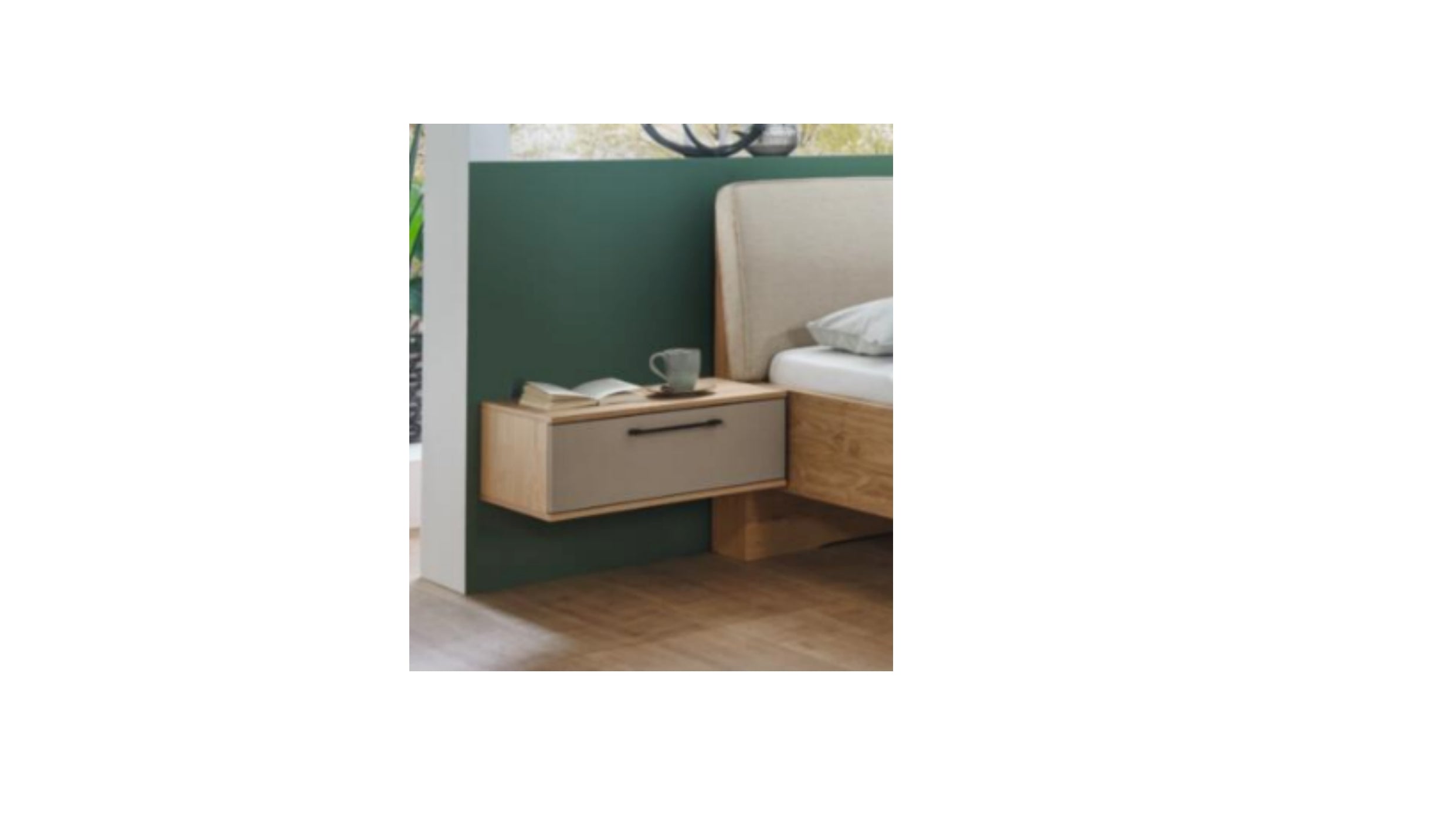 Nachtkommode Modell Callao-210011-5834-90994 A1, B/H/T/L: 60x25x46x60 cm_Balkeneiche, Taupe lackiert